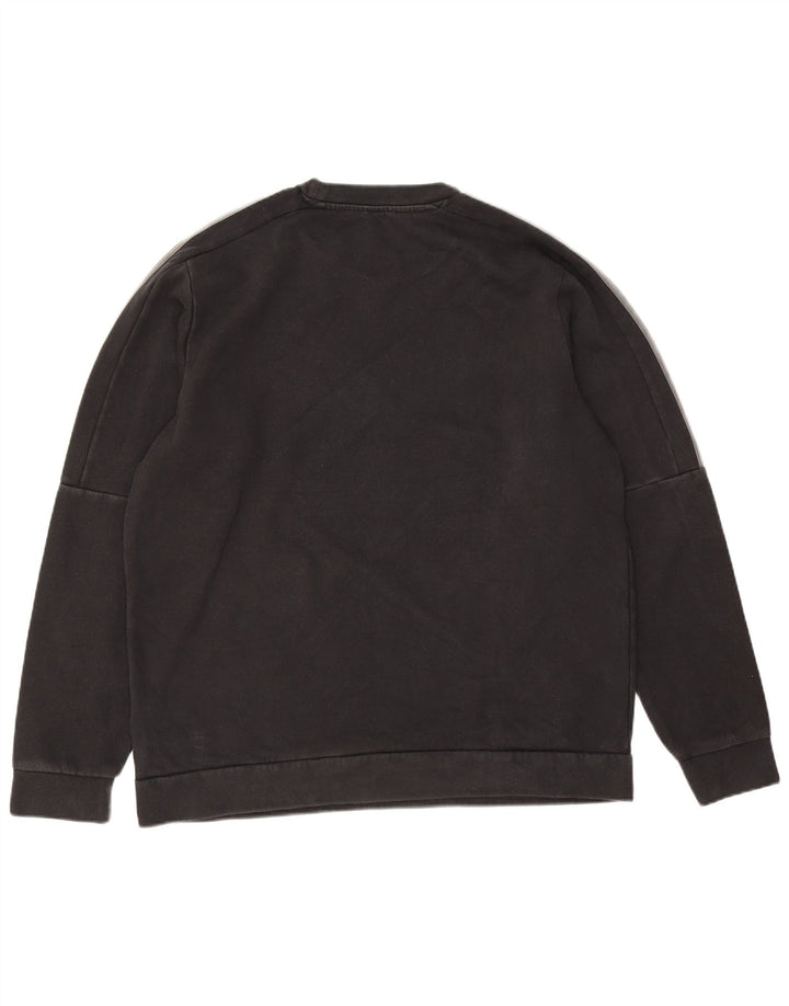 Adidas Mens Moletom Jumper Grande Algodão Preto