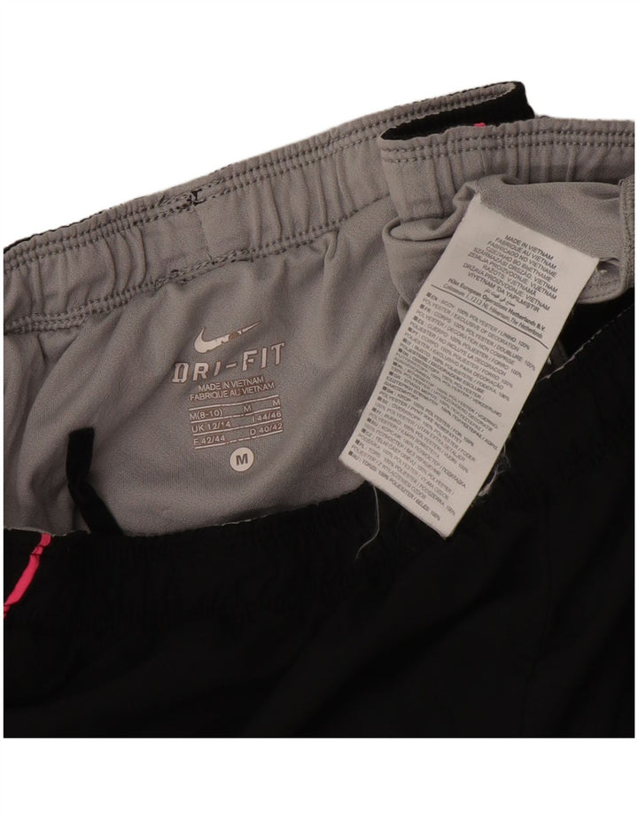 Shorts esportivos femininos Nike Dri Fit UK 12/14 médio preto poliéster