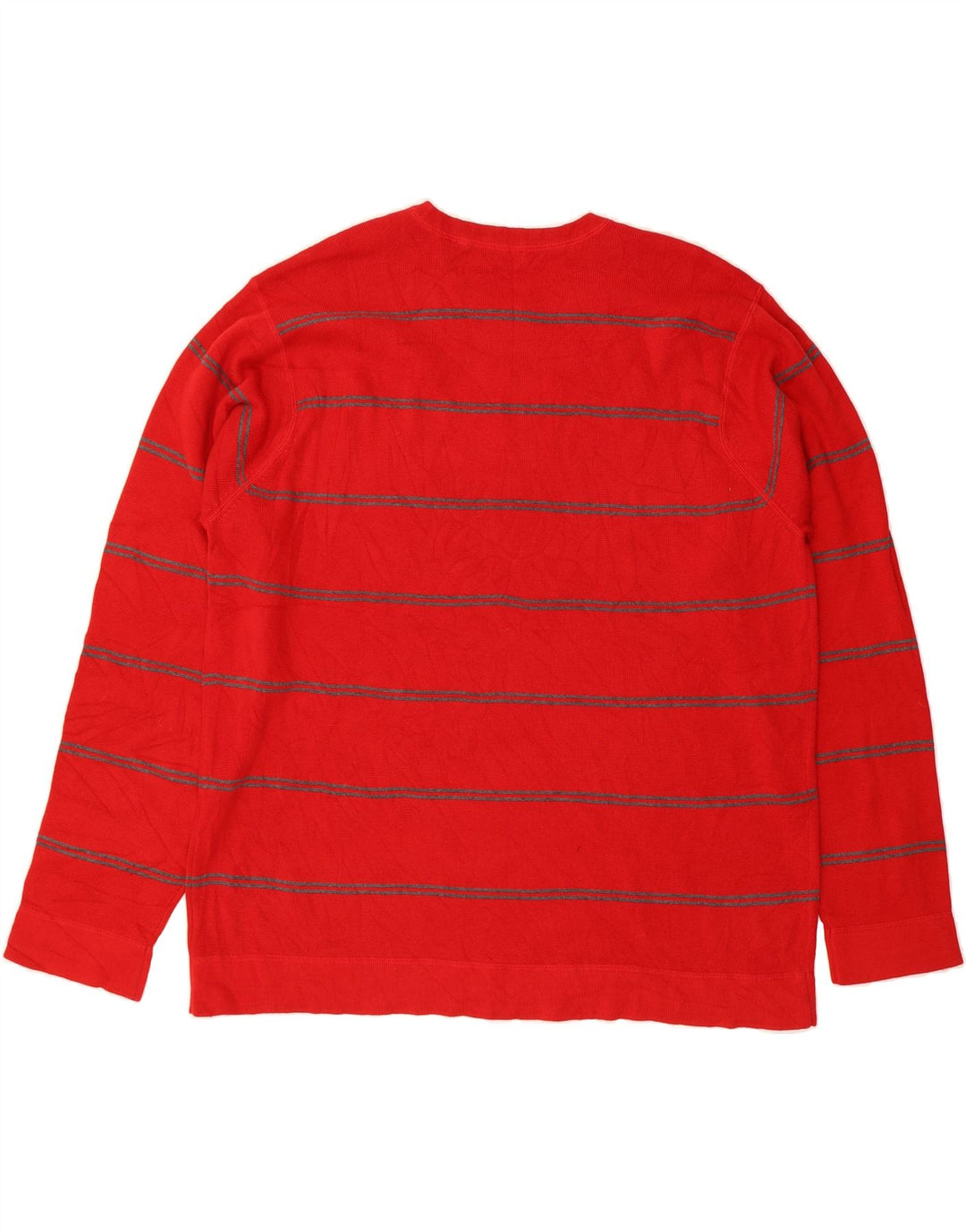 IZOD Mens Crew Neck Jumper Sweater 2XL Red Striped Cotton Vintage Izod and Second-Hand Izod from Messina Hembry 