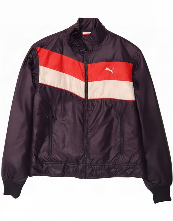 Jaqueta acolchoada masculina Puma UK 38 poliéster colorblock roxo médio