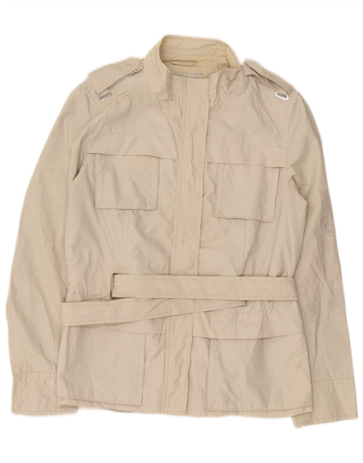Jaqueta militar feminina Zara UK 14 algodão cinza médio