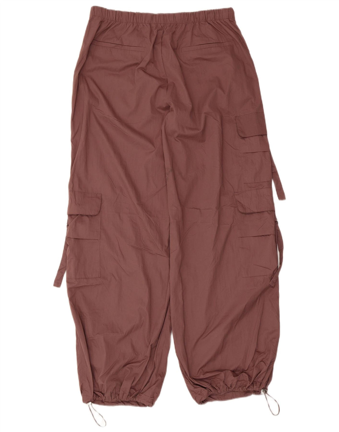 Calça cargo feminina Zara com perna larga, médio W28 L30 marrom poliéster