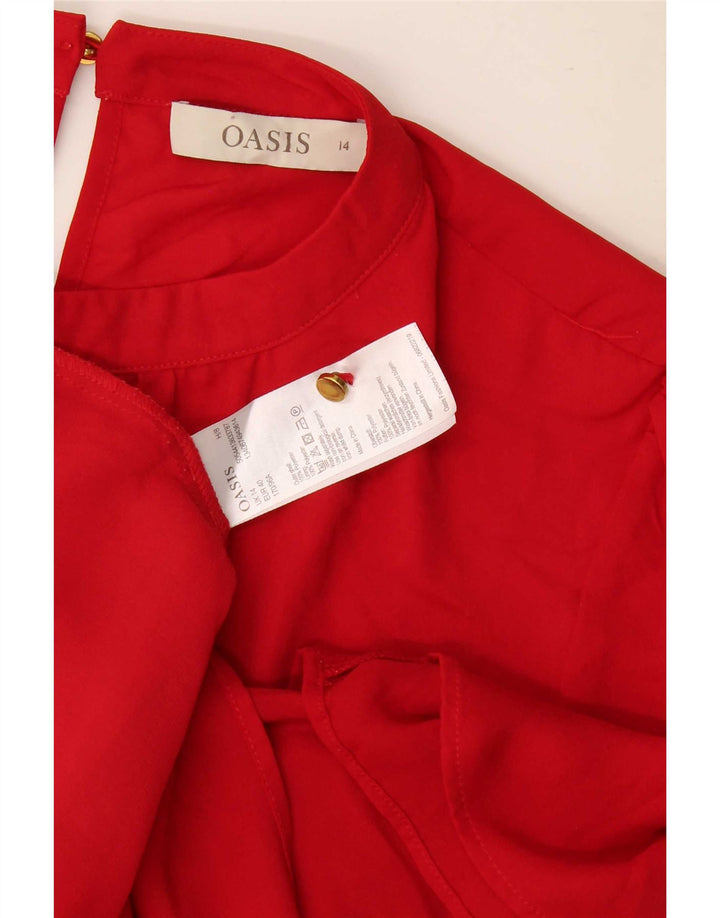 Blusa feminina Oasis UK 14 grande poliéster vermelho