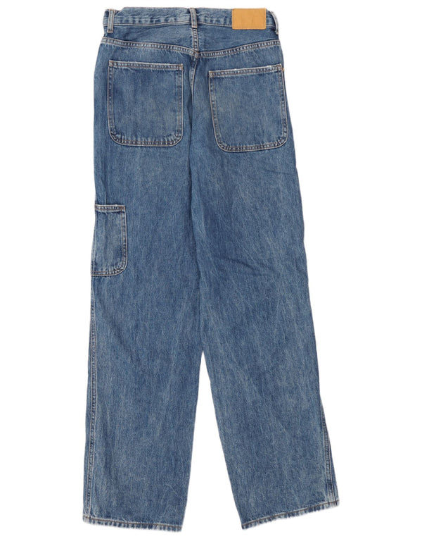 Zara Mens Cargo Straight Jeans EU 38 Pequeno W30 L33 Azul marinho