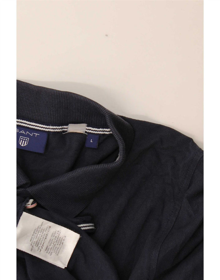 Camisa polo masculina Gant grande algodão azul marinho