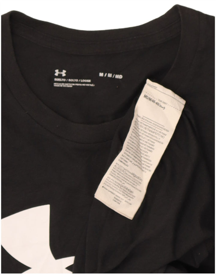 Camiseta gráfica masculina Under Armour Top médio algodão preto