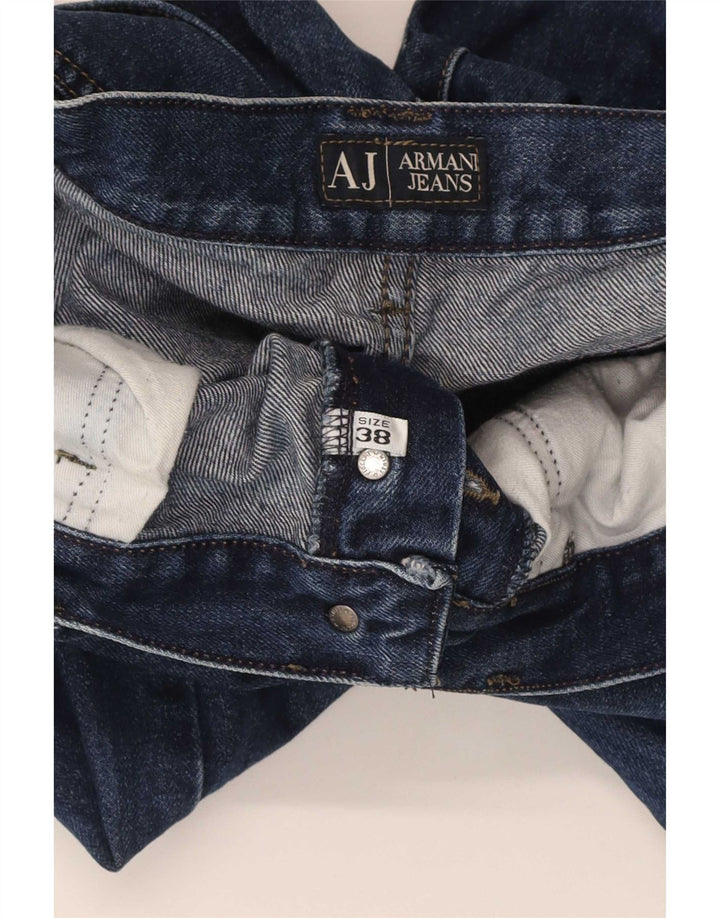 Calça jeans reta masculina Armani W38 L34 algodão azul marinho