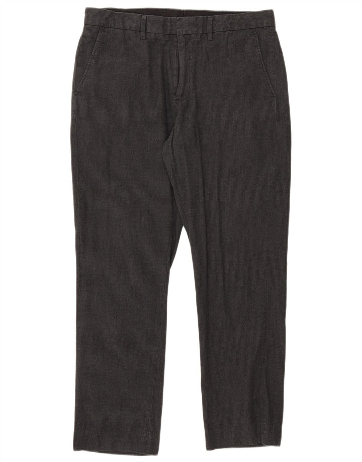 J. Crew Calça Chino Masculina Slim W32 L30 Cinza Houndstooth Algodão