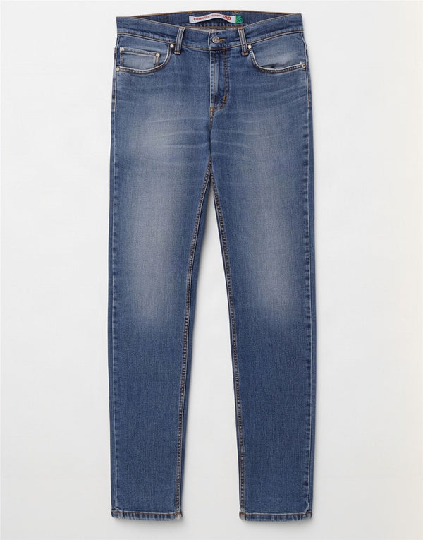 Carrera Mens 700 Distressed Slim Jeans W33 L34 Azul Algodão