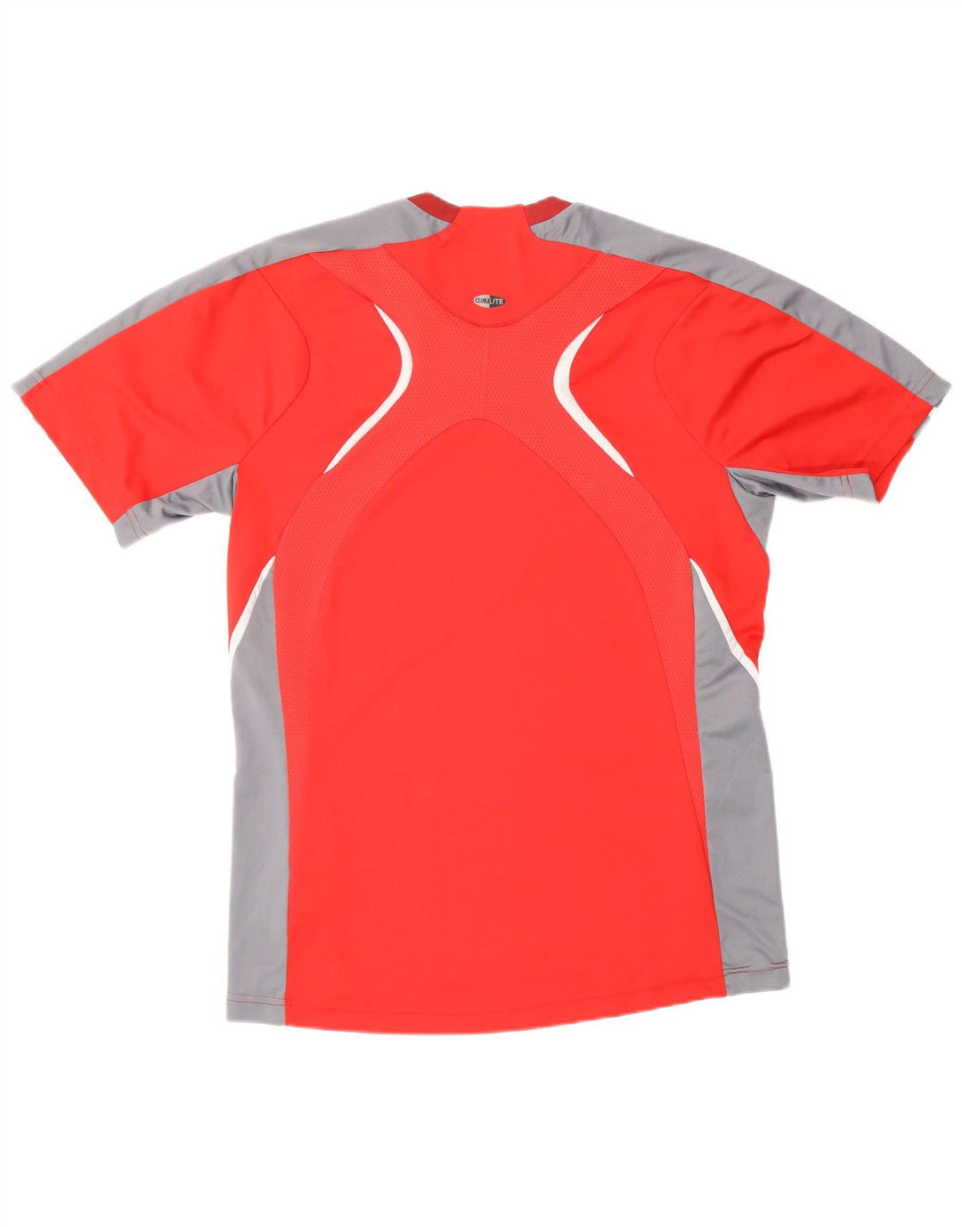 ADIDAS Mens Climalite T-Shirt Top Médio Vermelho Colourblock Poliéster