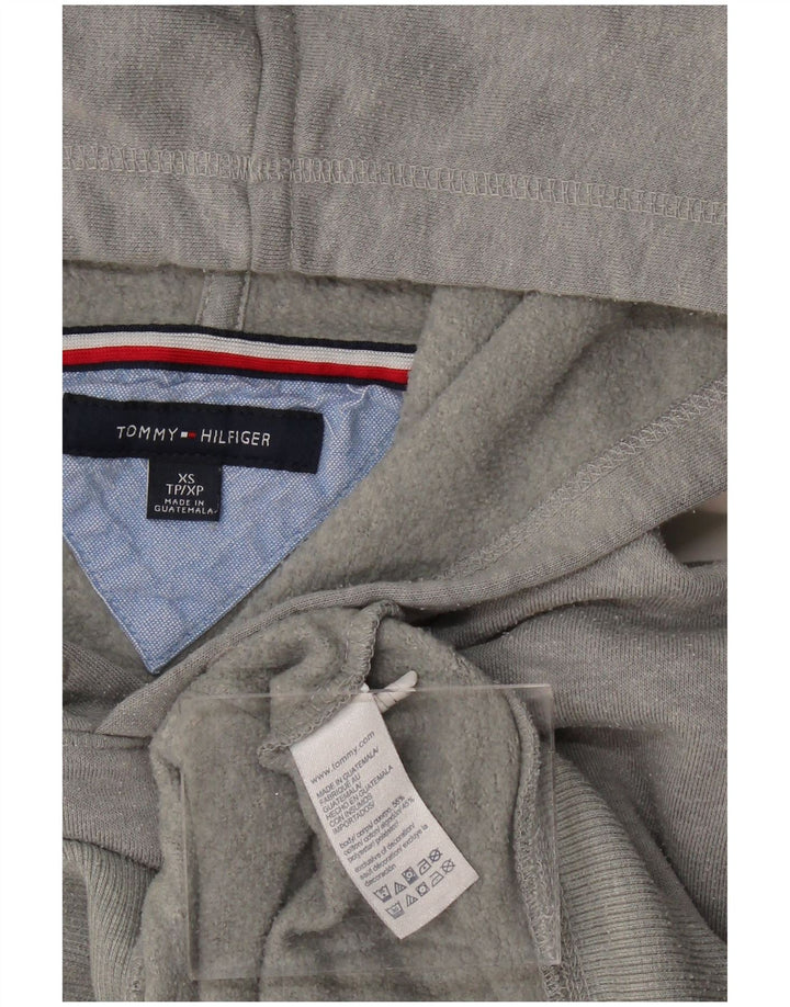 Jumper com capuz oversized feminino TOMMY HILFIGER UK 6 XS algodão cinza