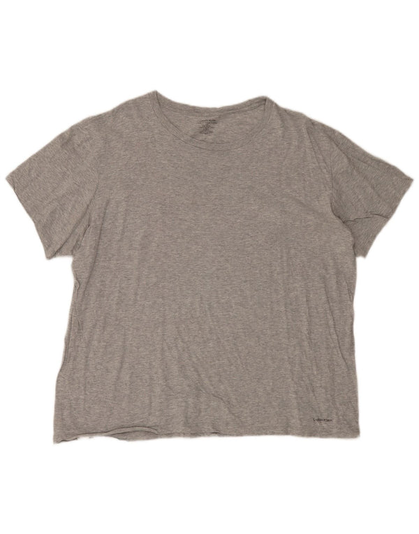 Calvin Klein Mens Classic Fit Camiseta Top Grande Cinza Salpicado