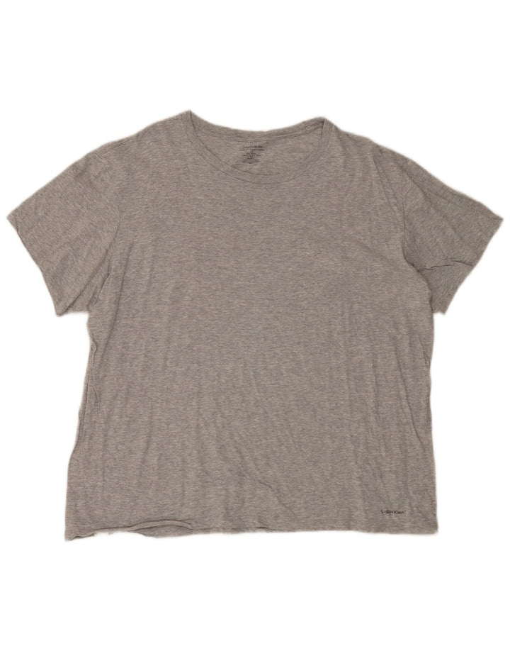 Calvin Klein Mens Classic Fit Camiseta Top Grande Cinza Salpicado