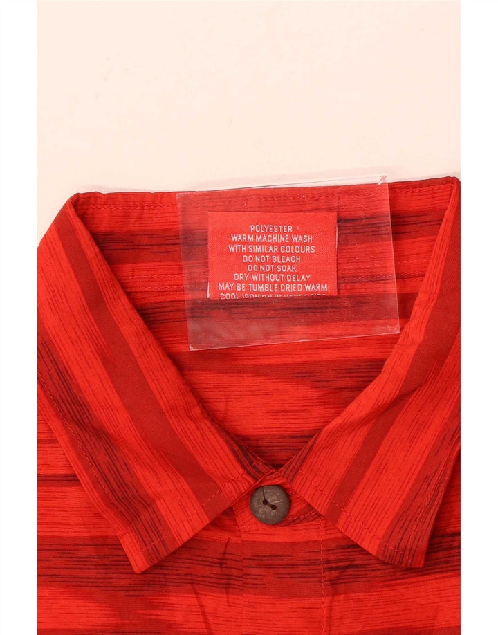 Camisa masculina de manga curta Lowes, grande, vermelha, floral, poliéster, havaiana