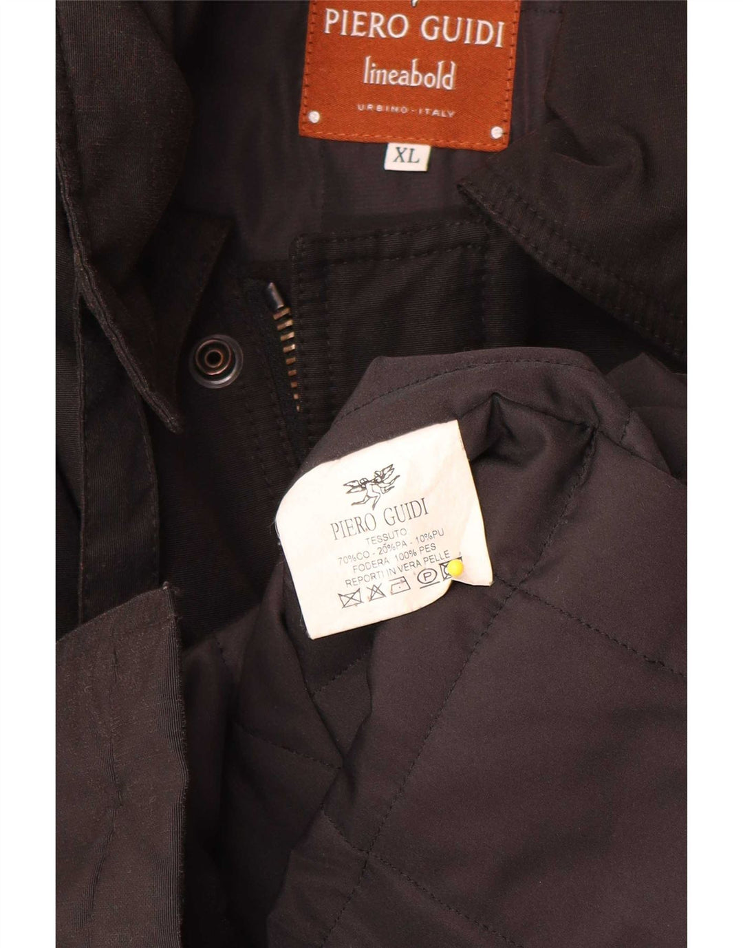 Jaqueta utilitária masculina Piero Guidi UK 42 XL algodão preto