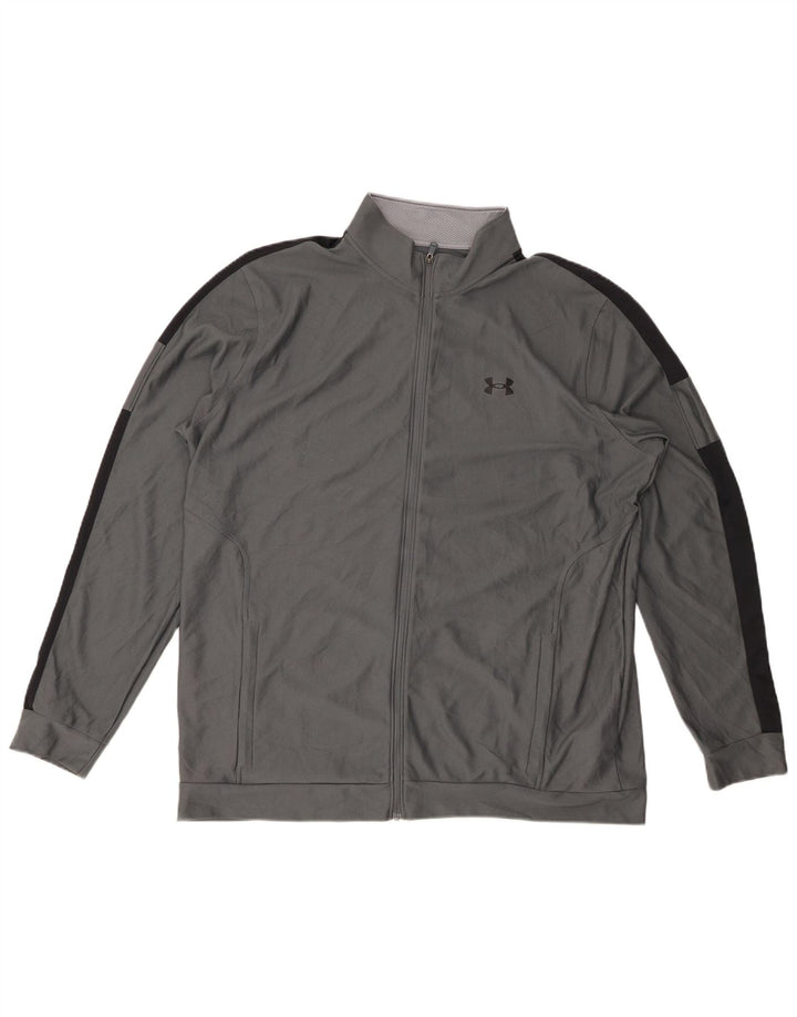 UNDER ARMOUR Mens Treino Top Jacket XL Cinza Colourblock Poliéster
