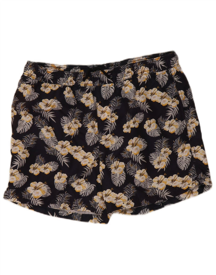 Shorts de natação masculino Jack & Jones médio azul marinho floral poliéster