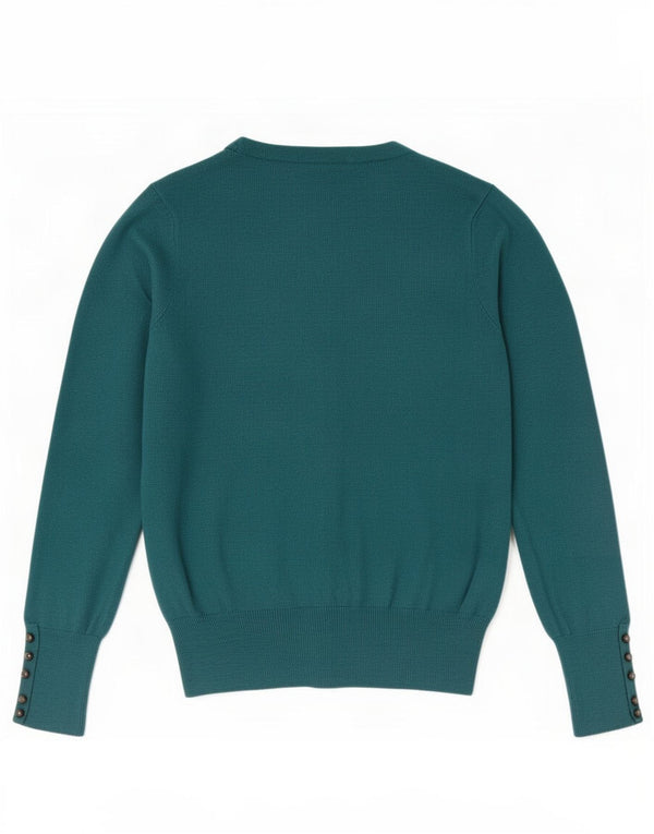 Suéter cardigã feminino Marks & Spencer UK 16 grande viscose verde