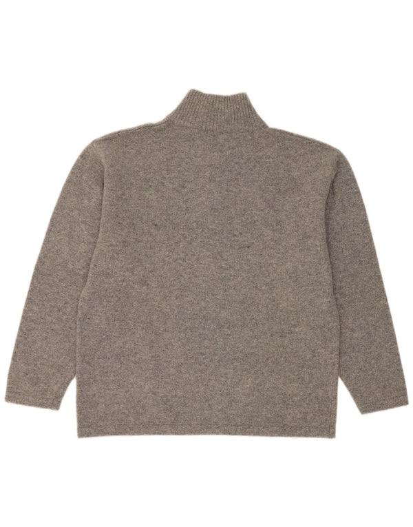 Suéter masculino Kappa com zíper e gola 2XL lã virgem manchada cinza