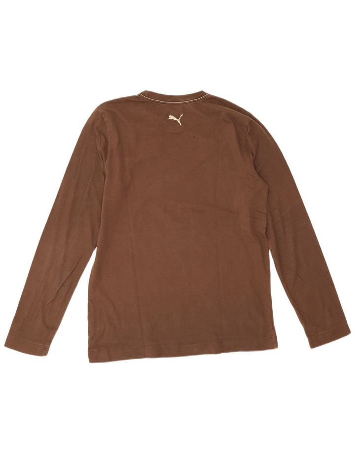 Puma Mens Top Manga Longa Médio Algodão Marrom