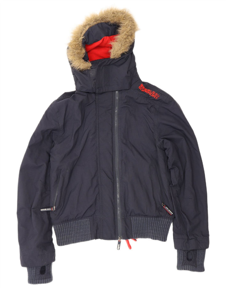 Jaqueta corta-vento feminina Superdry The Windbomber Reino Unido 12 médio azul marinho