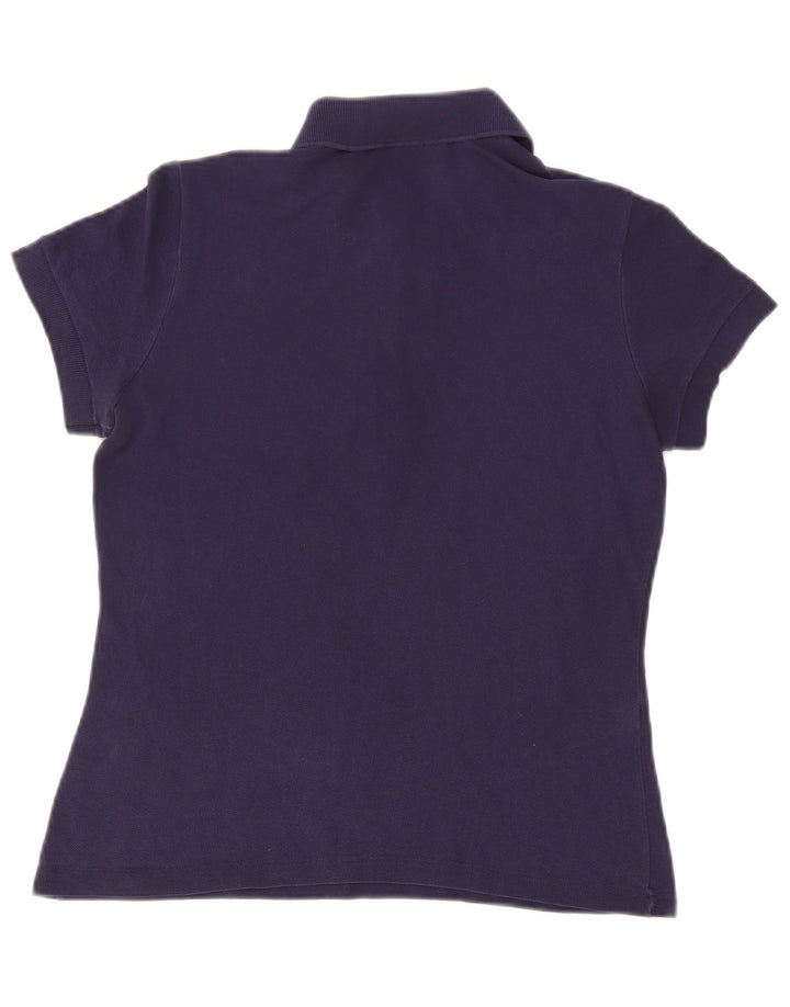 Camisa polo feminina Lacoste tamanho 42 grande algodão azul marinho