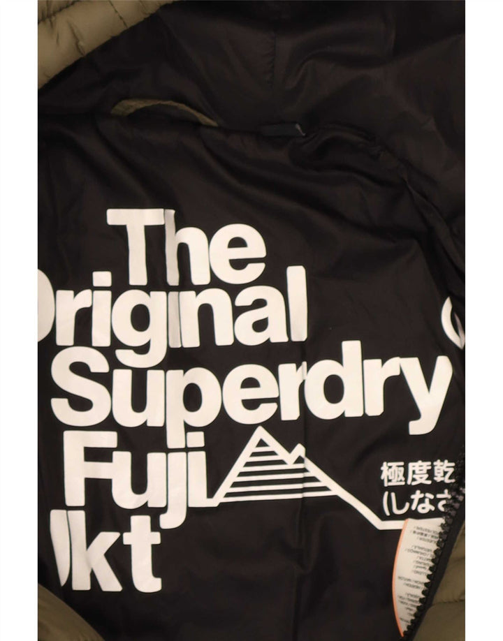 Jaqueta acolchoada com capuz feminina Superdry UK 10 Small Khaki Nylon