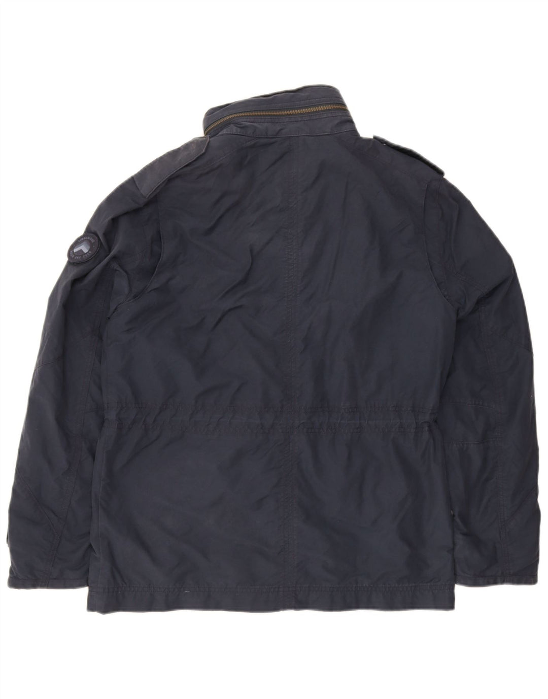 Jaqueta utilitária masculina Timberland com capuz UK 38 algodão azul marinho médio