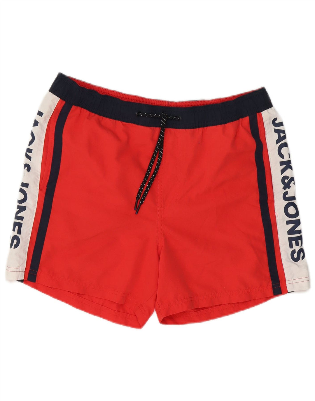 Shorts de natação masculino Jack & Jones gráfico médio vermelho colorblock poliéster
