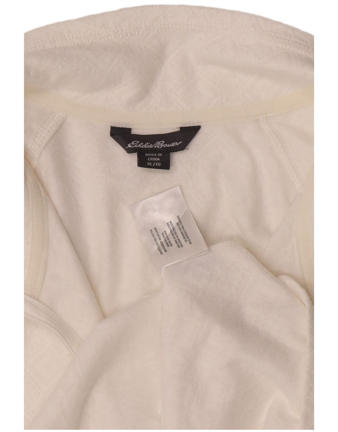 Eddie Bauer pulôver feminino com zíper e gola alta Reino Unido 18 XL branco geométrico