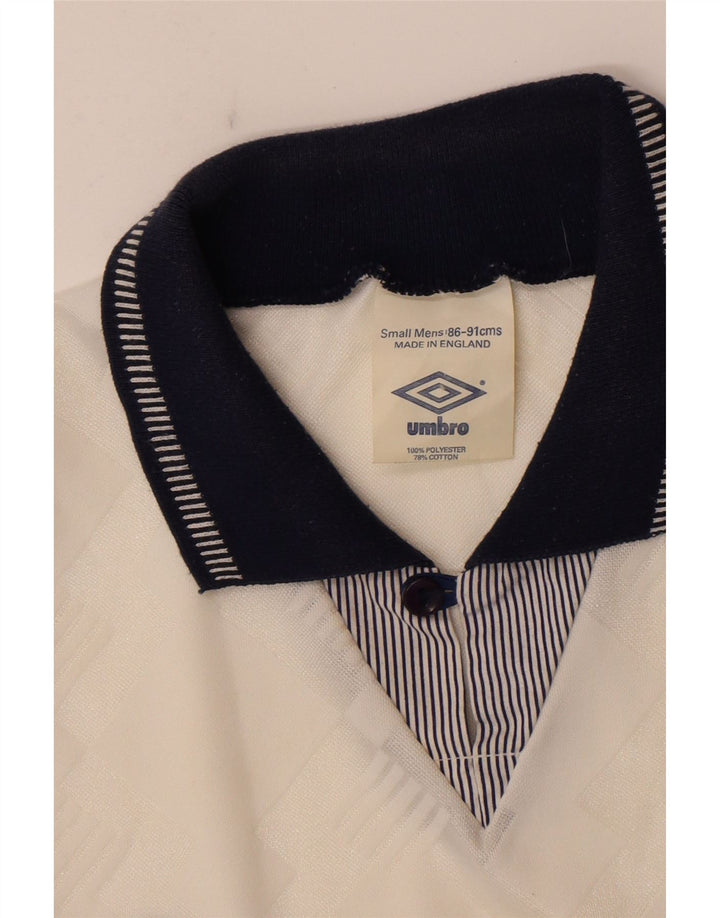 Camisa gráfica masculina Umbro Inglaterra 1990-1992 Top pequeno branco esportivo