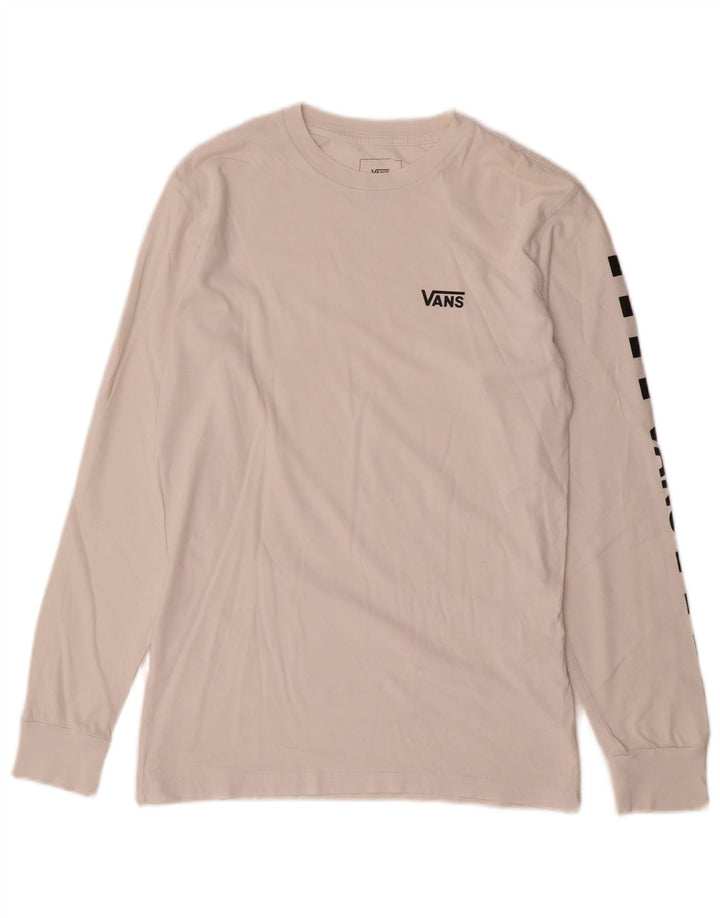 Vans Masculino Classic Fit Graphic Top Manga Longa Pequeno Algodão Branco
