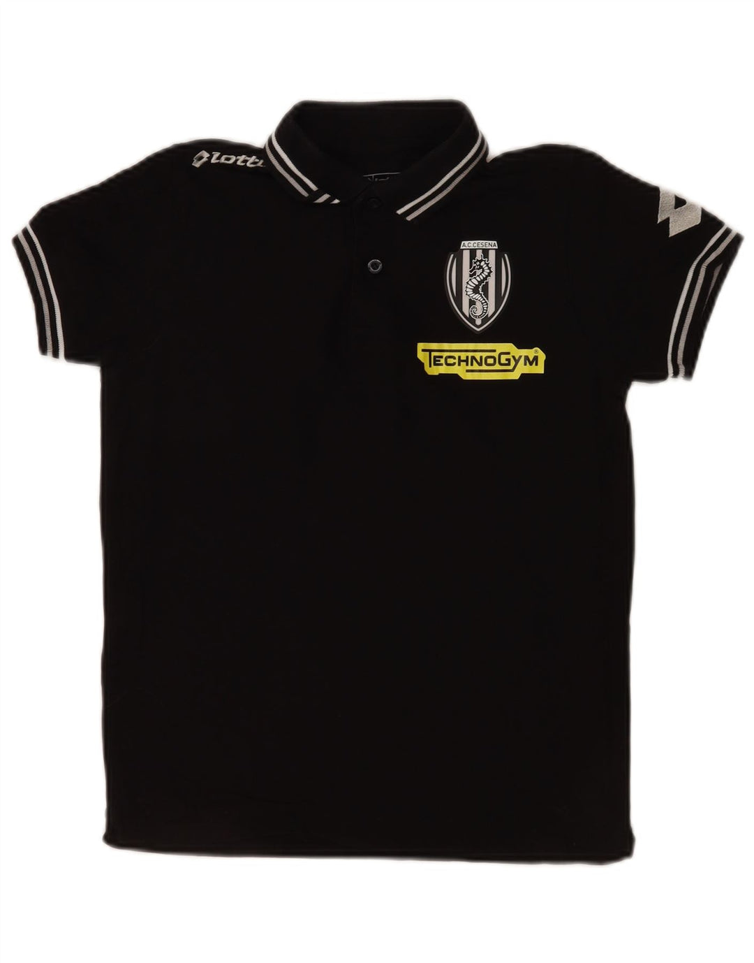 Camisa pólo gráfica Lotto Boys A.C. Cesena 11-12 anos médio algodão preto