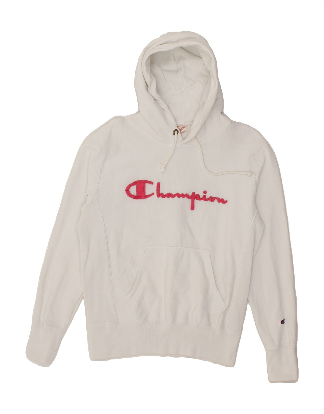 CHAMPION Womens Graphic Hoodie Jumper UK 14 Medium Grey Cotton Vintage Champion and Second-Hand Champion from Messina Hembry 