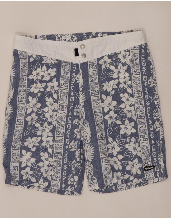 Calções de banho masculinos Colmar IT 50 médio azul floral nylon