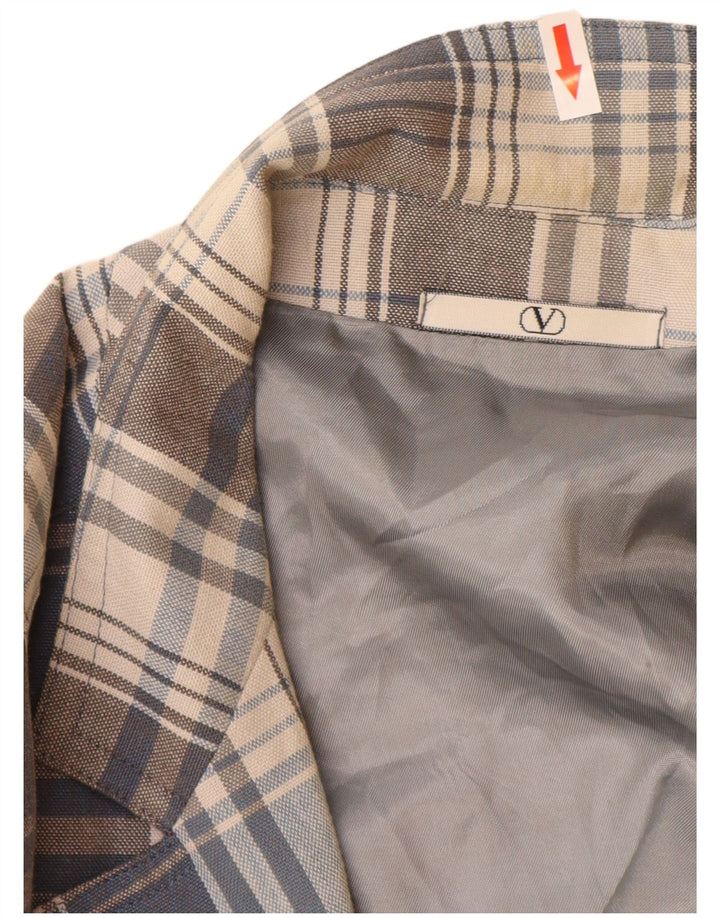 Jaqueta Blazer Masculina Valentino com 2 Botões Reino Unido 40 Grande Cinza