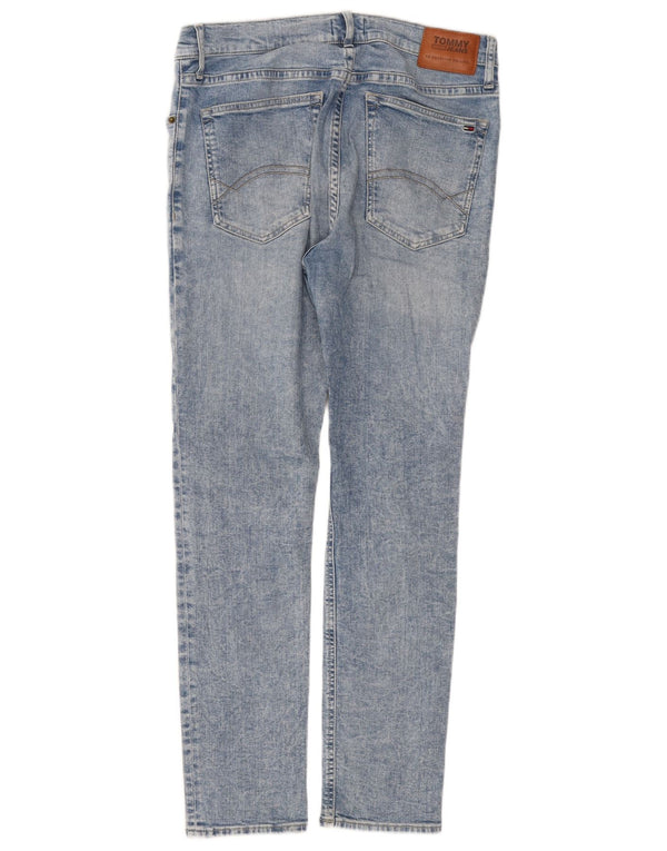 TOMMY JEANS Jeans skinny masculino com lavagem ácida W34 L32 algodão azul