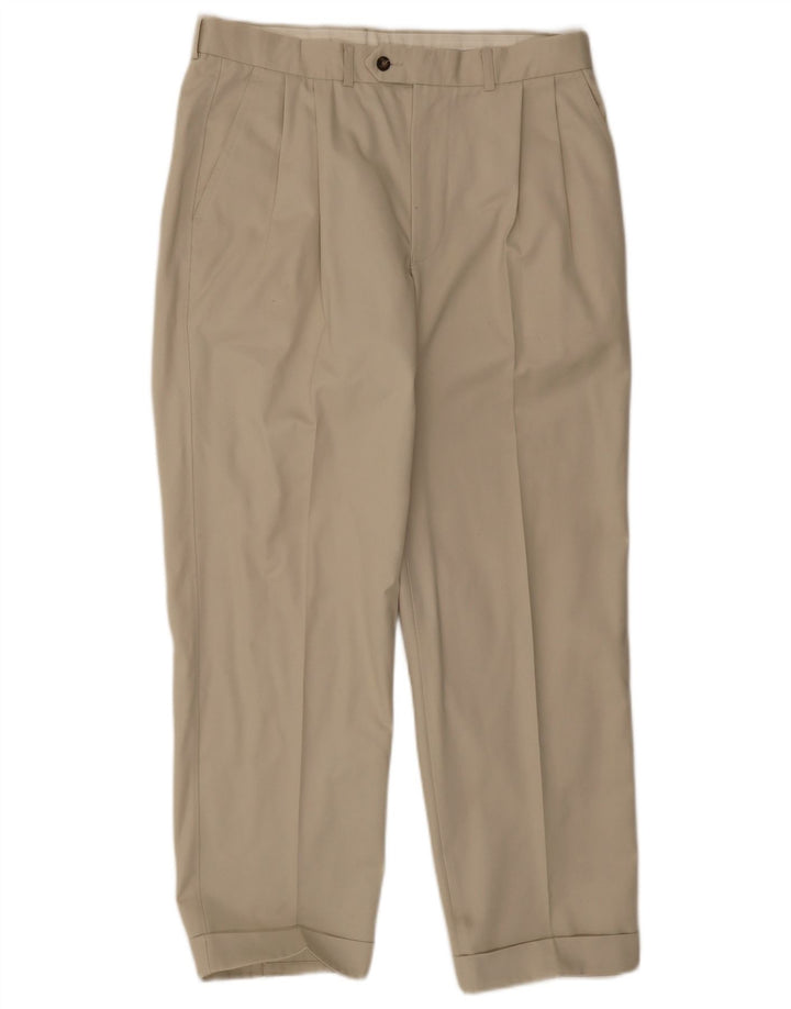 Calça masculina Marks & Spencer Pegged Suit W34 L29 algodão cinza