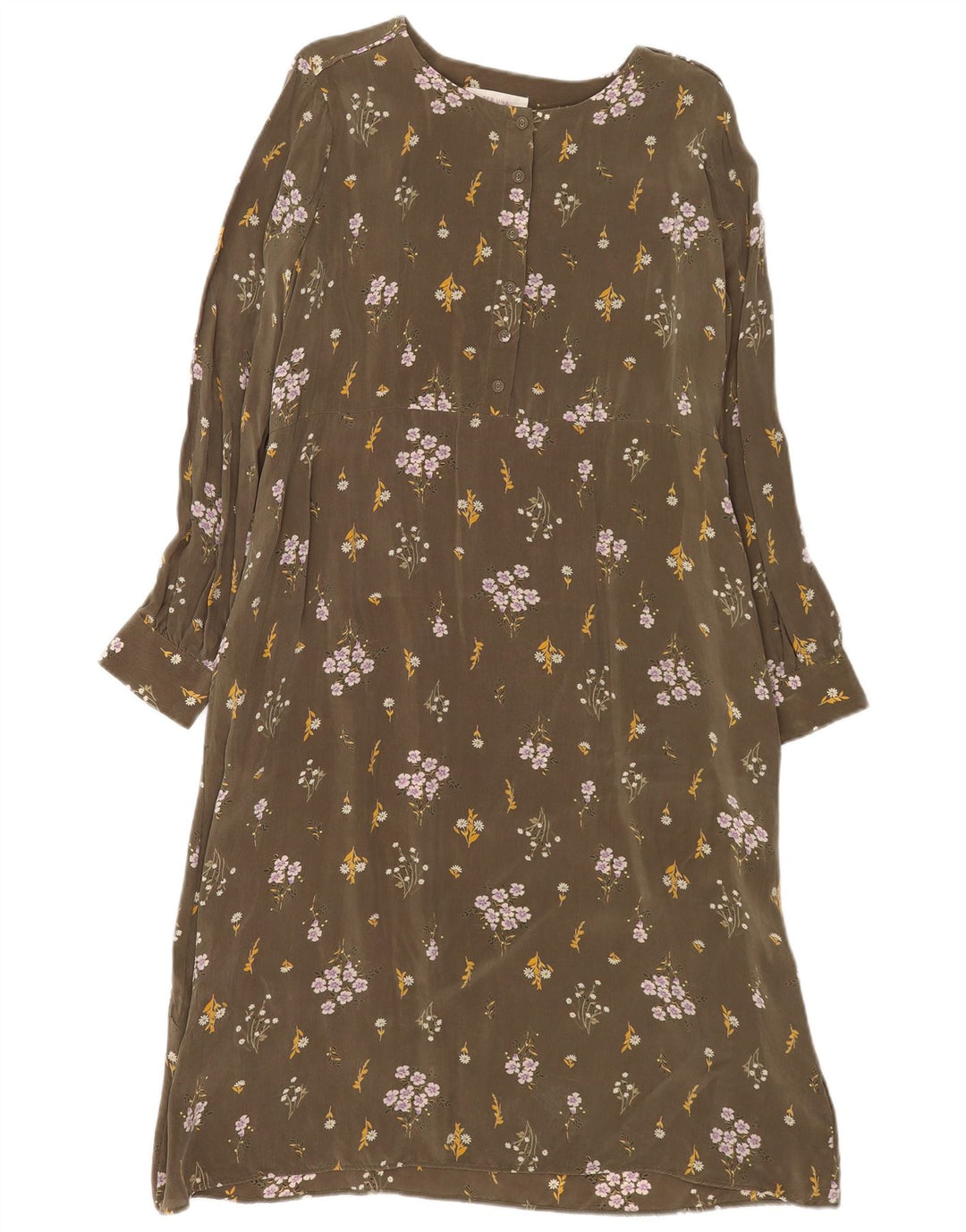 Vestido feminino Marks & Spencer Per Una manga comprida mudança Reino Unido 14 grande verde