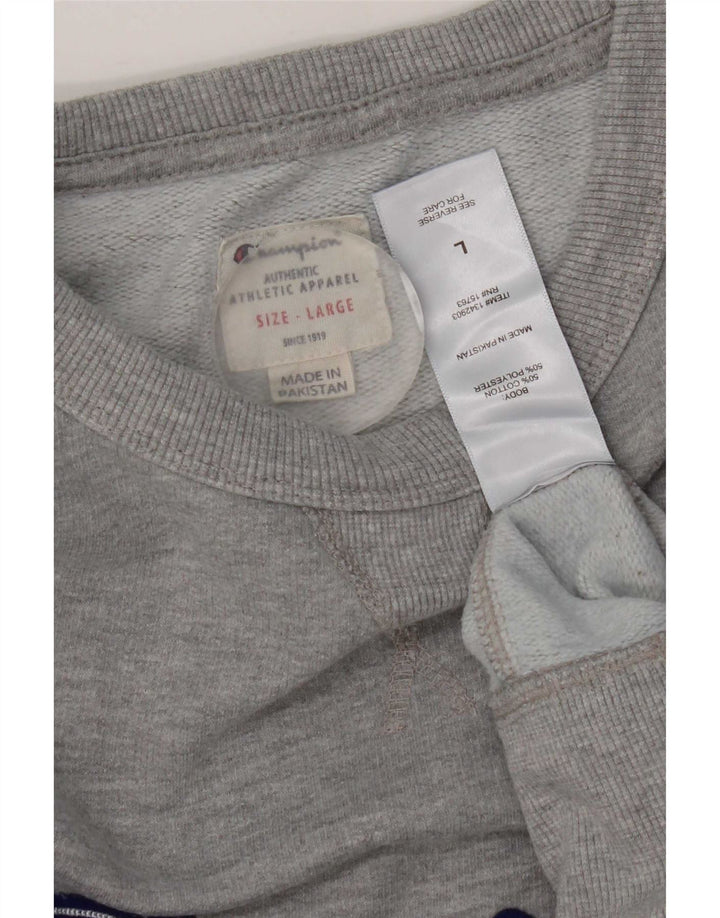Champion moletom gráfico masculino jumper grande algodão cinza