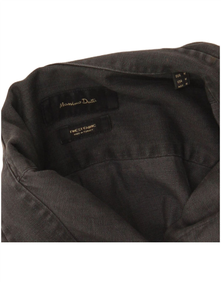 Camisa masculina MASSIMO DUTTI algodão cinza médio