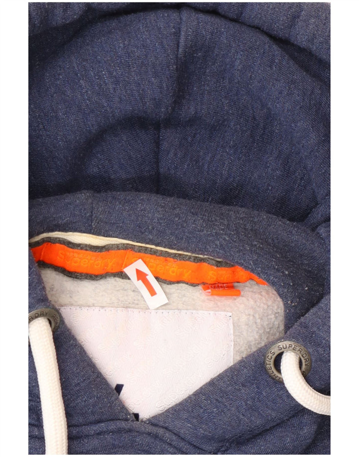Superdry Mens Regular Fit Hoodie Jumper Pequeno Azul Algodão
