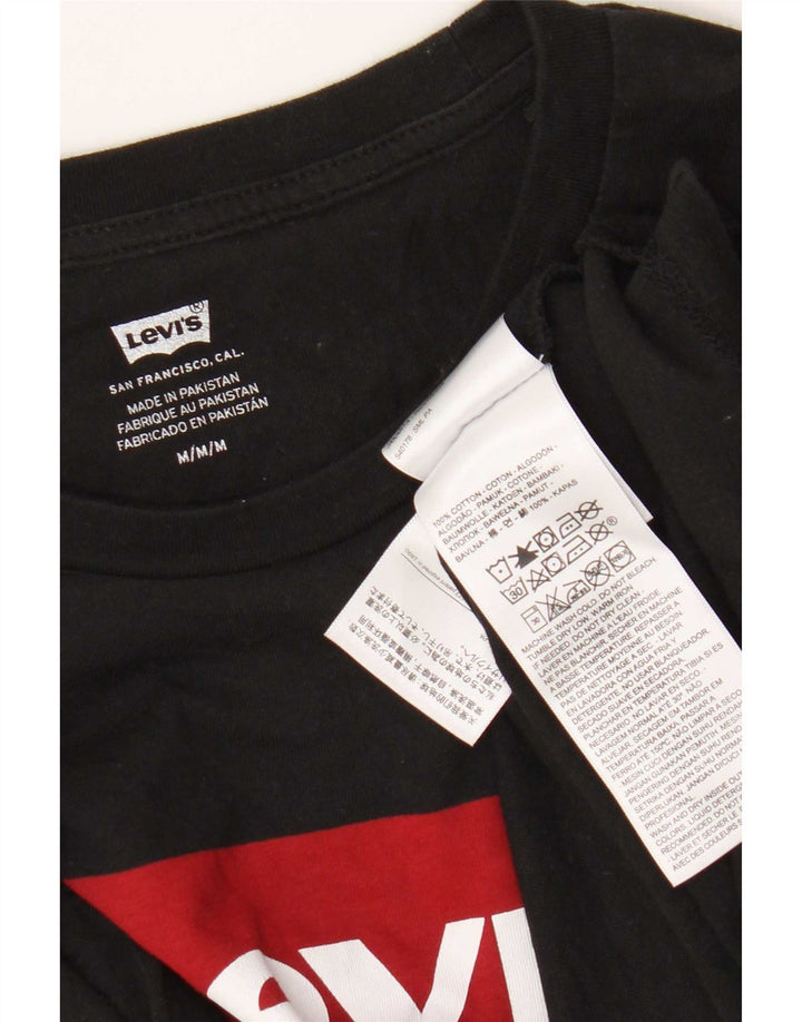 Levi's Mens Graphic Top Manga Longa Médio Algodão Preto