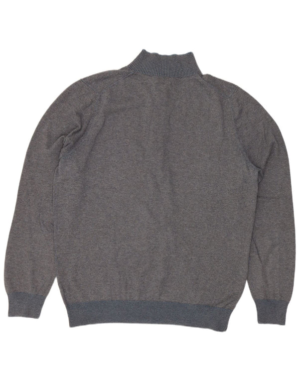 Suéter masculino Massimo Dutti com gola redonda e algodão cinza grande