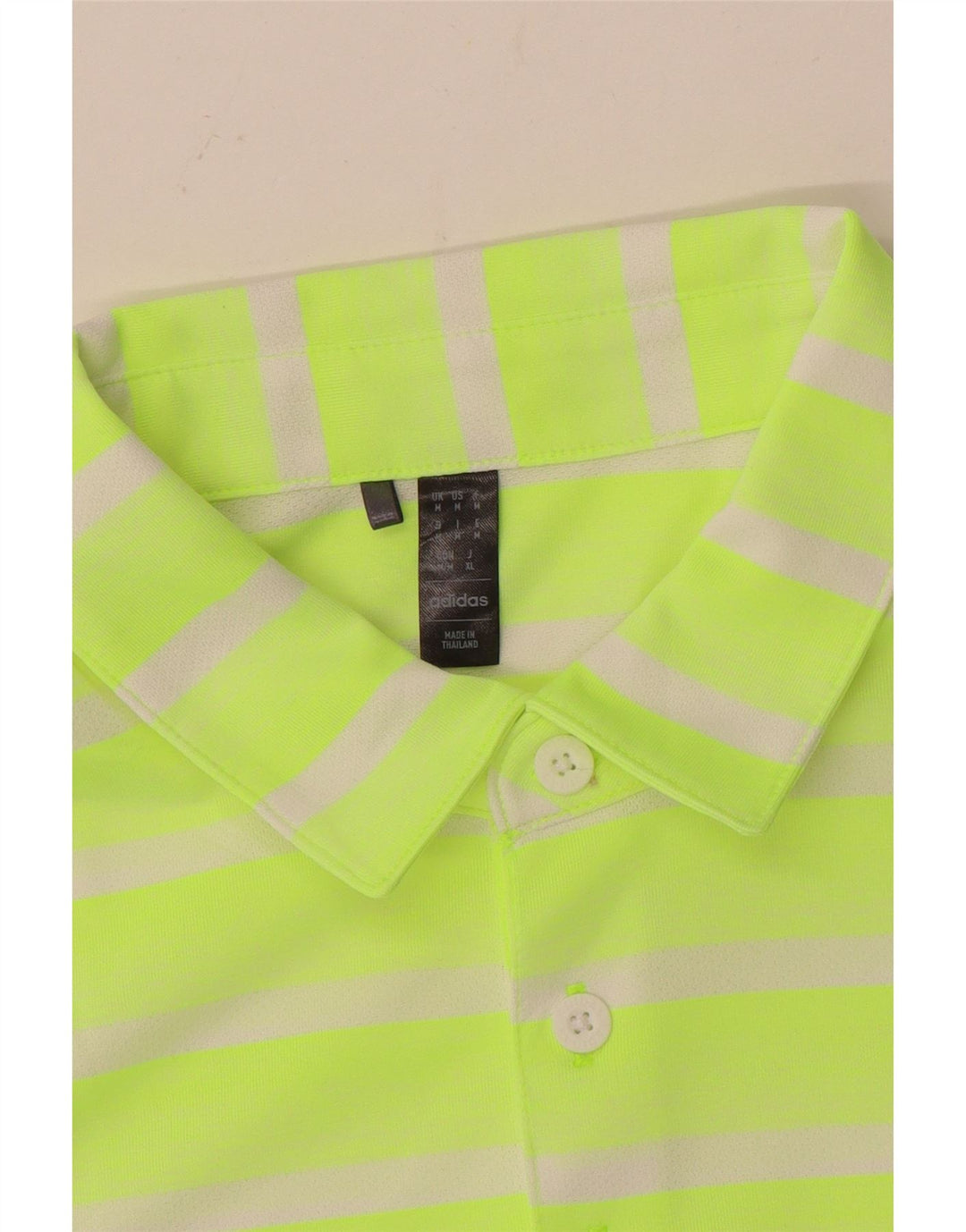 Adidas Mens Polo Camisa Verde Médio Listrado