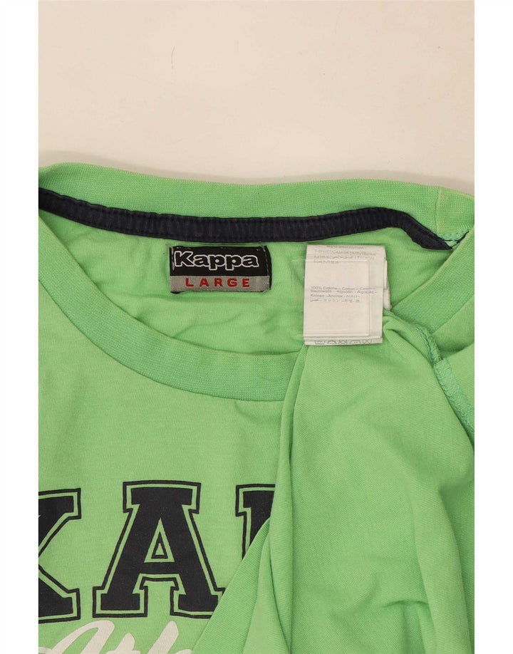 Camiseta gráfica masculina Kappa Top grande de algodão verde