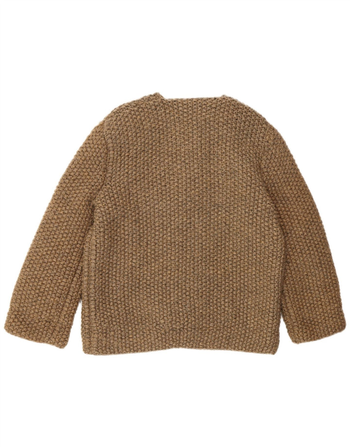 Jaqueta bomber vintage feminina de malha UK 12 marrom médio