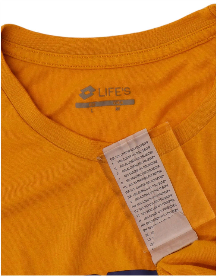 Camiseta masculina gráfica Lotto Top médio algodão amarelo