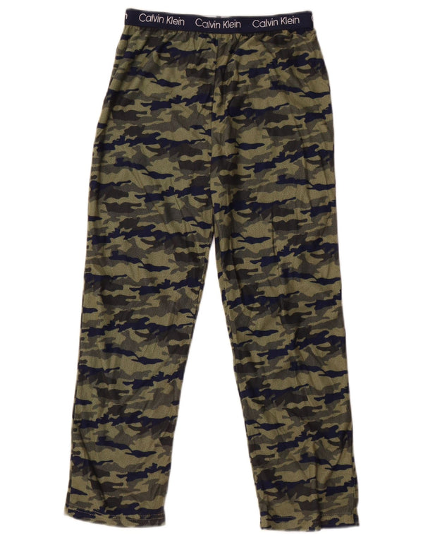 Calvin Klein Calça de treino para meninos 7-8 anos médio verde camuflagem