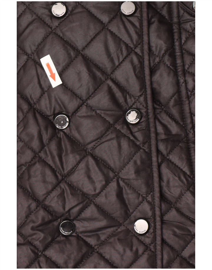 Sobretudo acolchoado feminino Zara UK 6 XS poliéster preto
